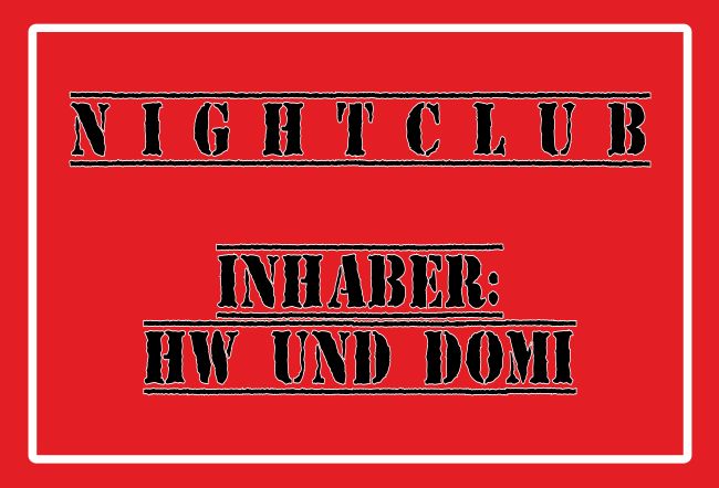 Nightclub Firma Schild bunt informativ schilder selbst gestalten