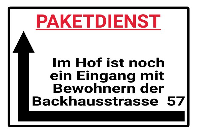 PAKETDIENST Wegweiser Schild kreativ informativ auffallend schilder selbst gestalten