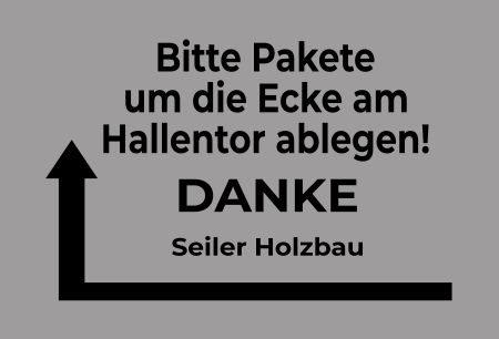 Pakete ablegen Wegweiser Schild informativ auffallend schilder selbst gestalten