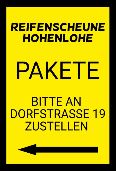 Pakete bitte an ... zustellen Privat-Pakete Schild smart kreativ informativ schilder selbst gestalten