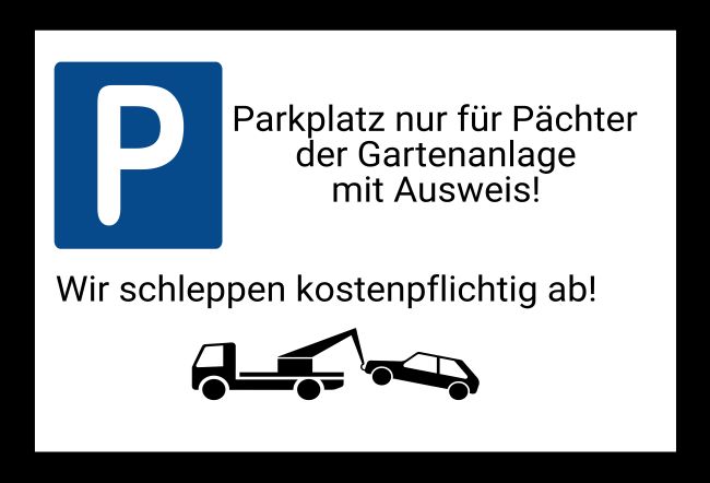 Parkplatz nur für Pächter Parken-Verkehr Schild smart informativ auffallend schilder selbst gestalten