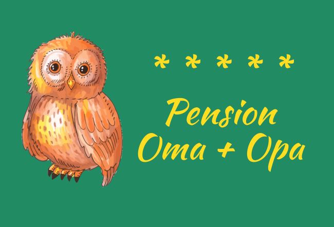 Pension Oma + Opa Privat-Pakete Schild smart bunt auffallend schilder selbst gestalten