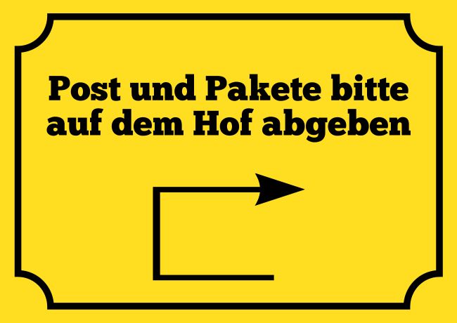 Post und Pakete Privat-Pakete Schild informativ auffallend schilder selbst gestalten