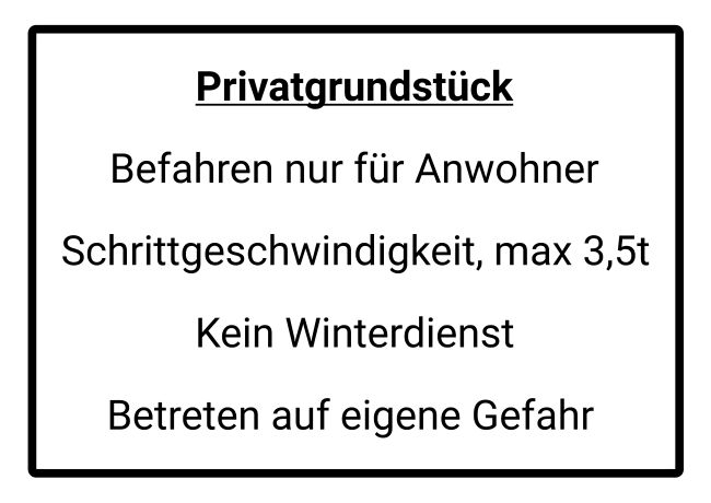 Privatgrundstück Hinweis Schild innovativ smart informativ schilder selbst gestalten