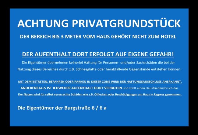 Privatgrundstück Hinweis Schild informativ schilder selbst gestalten