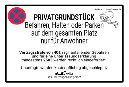 PRIVATGRUNDSTÜCK Parken-Verkehr Schild kreativ informativ auffallend schilder selbst gestalten