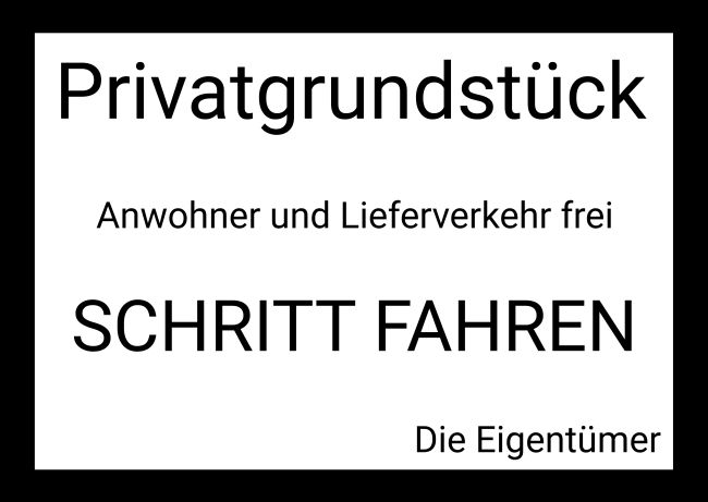 Privatgrundstück Parken-Verkehr Schild informativ auffallend schilder selbst gestalten