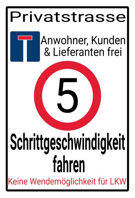 Privatstrasse Parken-Verkehr Schild bunt kreativ informativ schilder selbst gestalten