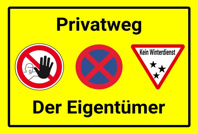 Privatweg Hinweis Schild informativ auffallend schilder selbst gestalten