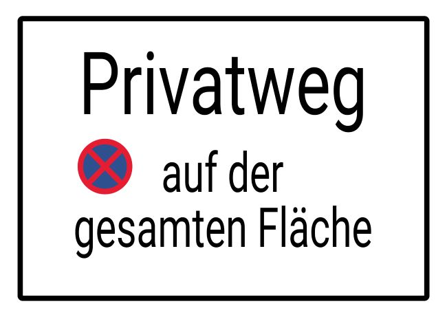 Privatweg Parken-Verkehr Schild informativ auffallend schilder selbst gestalten