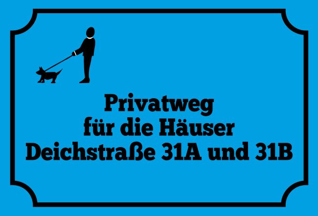 Privatweg Privat-Pakete Schild kreativ spritzig informativ schilder selbst gestalten