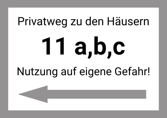 Privatweg Wegweiser Schild smart informativ schilder selbst gestalten