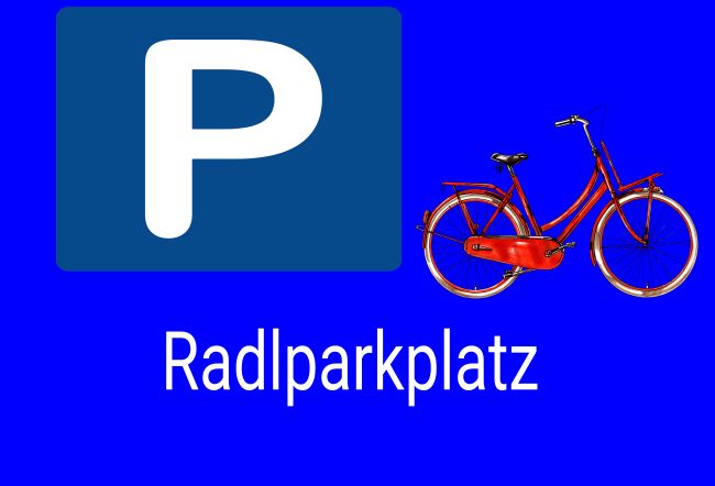 Radlparkplatz Parken-Verkehr Schild smart spritzig auffallend schilder selbst gestalten