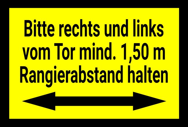 Rangierabstand Parken-Verkehr Schild informativ auffallend schilder selbst gestalten