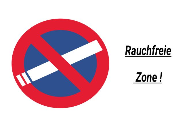 Raufreie Zone! Hinweis Schild informativ auffallend schilder selbst gestalten