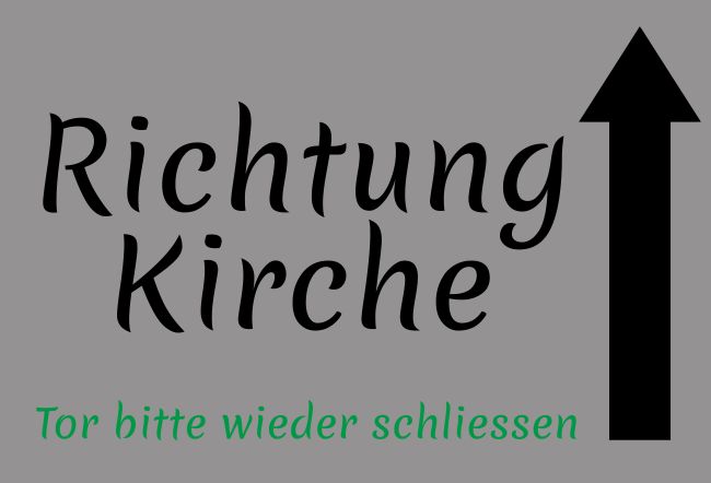 Richtung Kirche Wegweiser Schild smart kreativ informativ schilder selbst gestalten