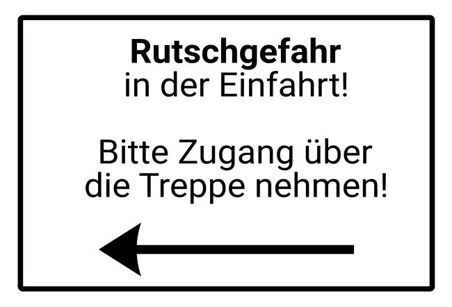 Rutschgefahr Wegweiser Schild smart informativ auffallend schilder selbst gestalten