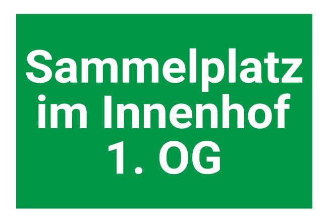 Sammelplatz Hinweis Schild informativ auffallend schilder selbst gestalten