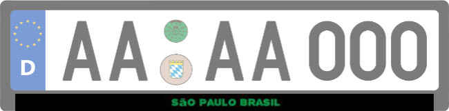 SAO PAULO BRASIL Kennzeichenhalter Schild informativ auffallend schilder selbst gestalten