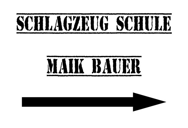 Schlagzeug Schule Wegweiser Schild informativ auffallend schilder selbst gestalten