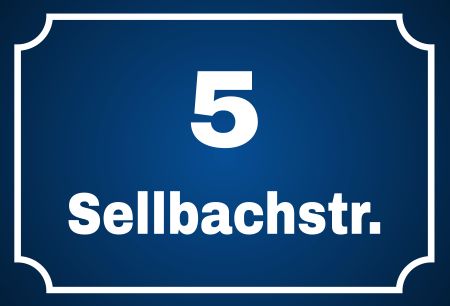 Sellbachstr. 5 Strassen-Hausnummern Schild informativ auffallend schilder selbst gestalten