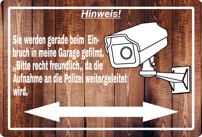 Sie werden gefilmt! Hinweis Schild smart informativ lustig schilder selbst gestalten