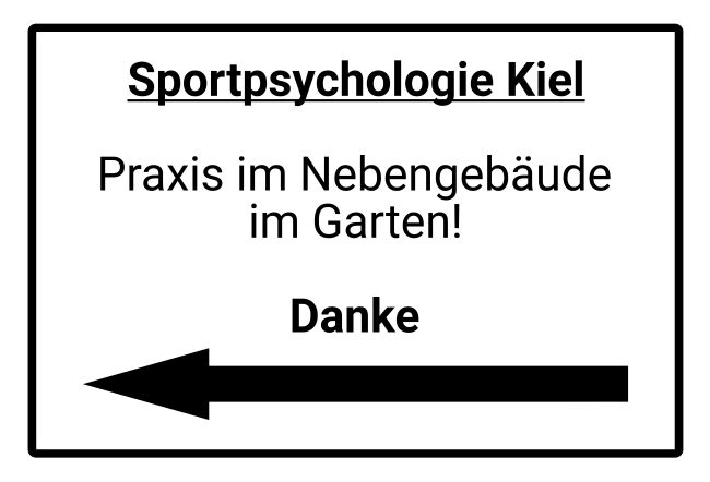 Sportpsychologie Kiel Wegweiser Schild informativ auffallend schilder selbst gestalten