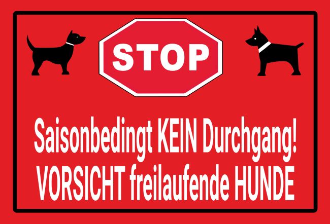 STOP Hunde Hunde Schild informativ auffallend schilder selbst gestalten