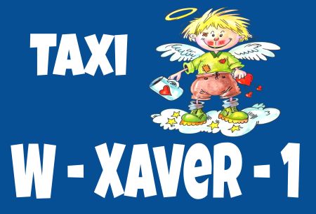 TAXI W-XAVER-1 Hinweis Schild smart bunt kreativ spritzig informativ auffallend schilder selbst gestalten