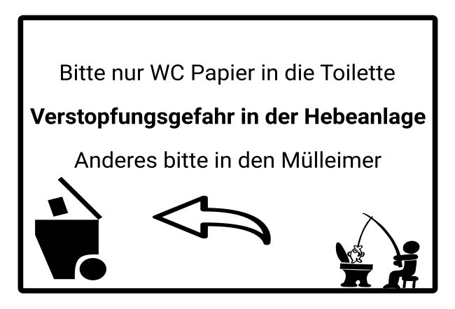 Toilette Hinweis Schild informativ auffallend nachdrücklich schilder selbst gestalten