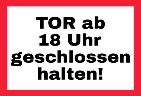 Tor geschlossen halten! Hinweis Schild informativ auffallend schilder selbst gestalten