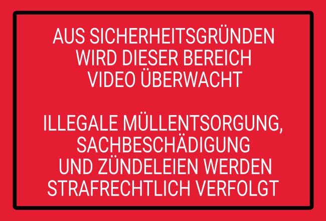 Video Überwachung Hinweis Schild informativ auffallend nachdrücklich schilder selbst gestalten