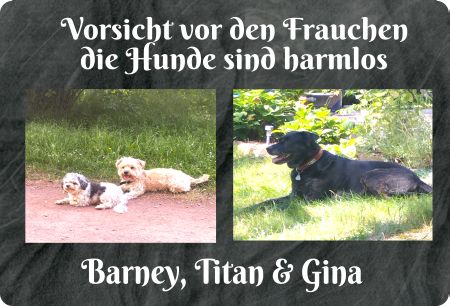 Vorsicht vor dem Frauchen Hunde Schild kreativ informativ auffallend lustig schilder selbst gestalten