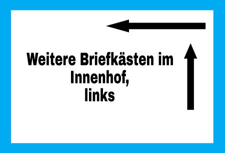 Weitere Briefkästen im Innenhof Wegweiser Schild kreativ informativ auffallend schilder selbst gestalten