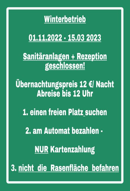 Winterbetrieb Hinweis Schild informativ auffallend schilder selbst gestalten