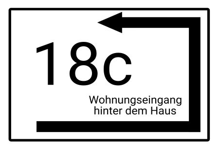 Wohnungseingang um die Ecke Strassen-Hausnummern Schild kreativ informativ auffallend schilder selbst gestalten