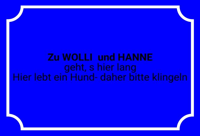 Zu WOLLI & HANNE Wegweiser Schild informativ auffallend schilder selbst gestalten