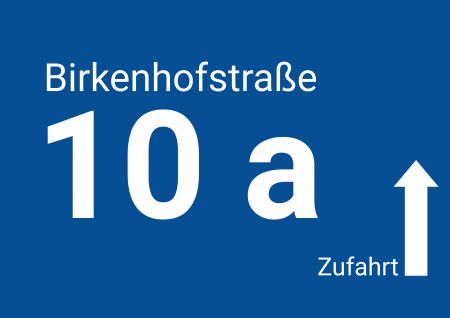 Zufahrt Birkenhofstraße 10a Strassen-Hausnummern Schild kreativ informativ auffallend schilder selbst gestalten