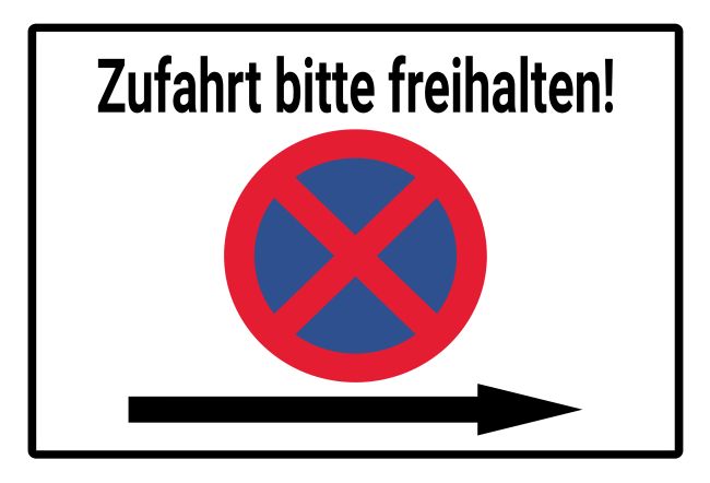 Zufahrt bitte freihalten! Parken-Verkehr Schild smart bunt spritzig schilder selbst gestalten