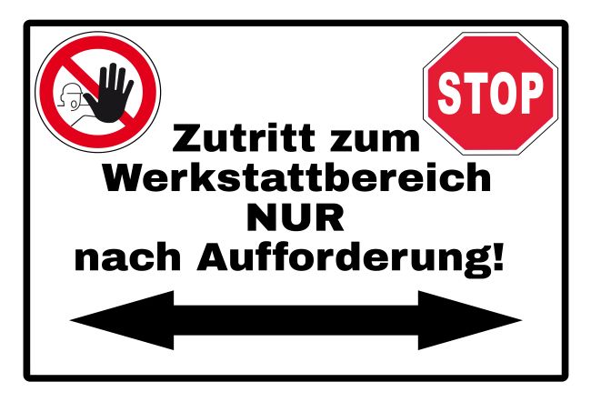 Zutritt Warnung-Zutrittverboten Schild informativ auffallend schilder selbst gestalten