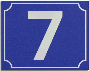 Hausnummernschild Blau / Weiß - 15 x 12cm