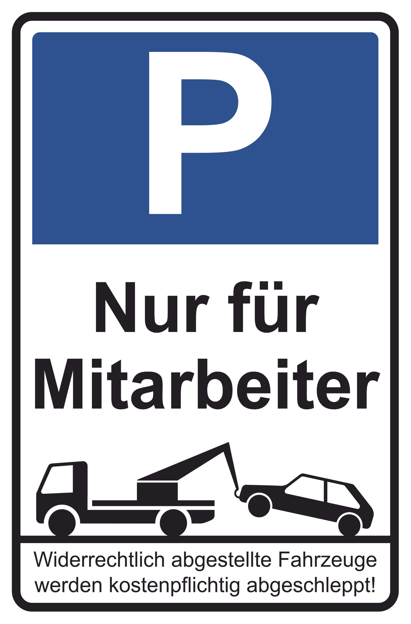 Schild aus Aluminium - Parkplatz für Mitarbeiter - Schilder online kaufen