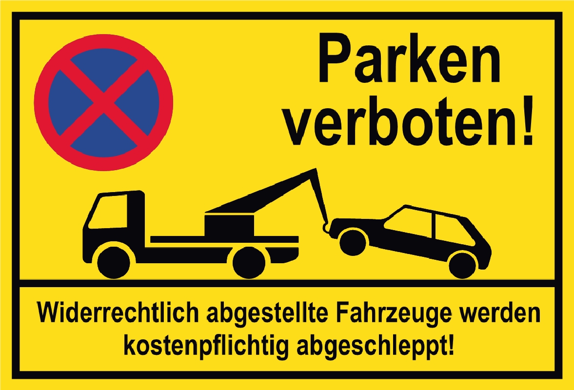 6442 Parken verboten Gelb Schild Verkehr Alle_9 Schilder, Schild, Alu  Dibond, ALU Verbund - Schilder Himmel – Individuelle Schilder online  gestalten