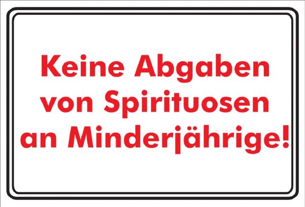1541 Keine Spirituosen an Minderjährige Schild Schild