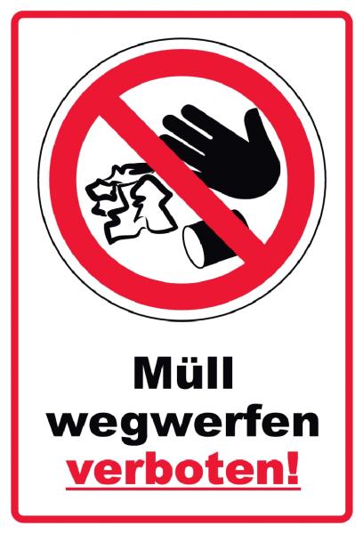 Der Schildershop - 186 Wegwerfen verboten Schild Verbote ...