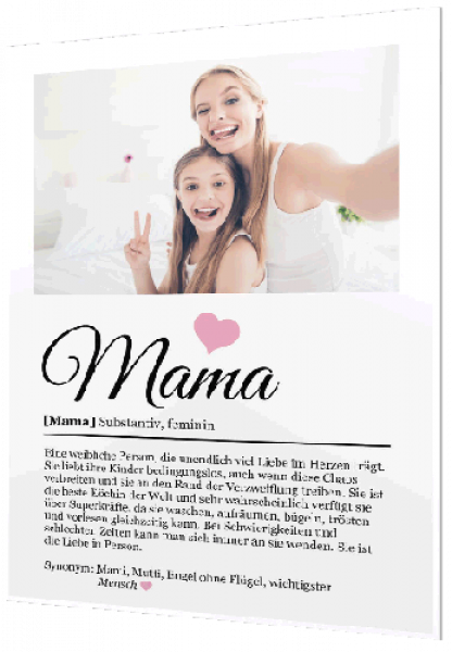 Einzigartiges Mama Acryl-Fotogeschenk mit Definition