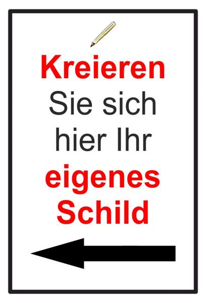 Schild selbst gestalten | Hochformat | Pfeil links