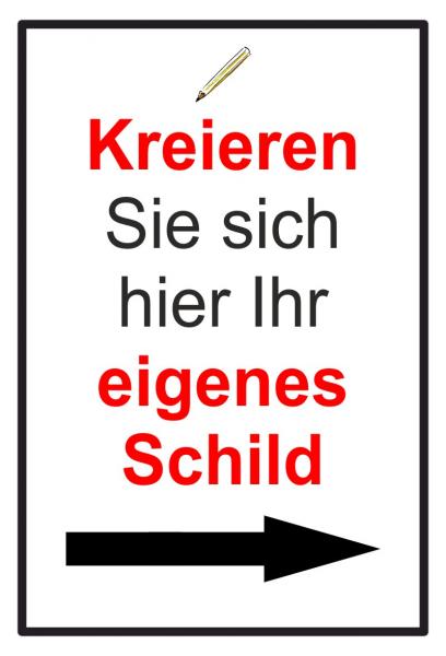 Schild selbst gestalten | Hochformat | Pfeil rechts