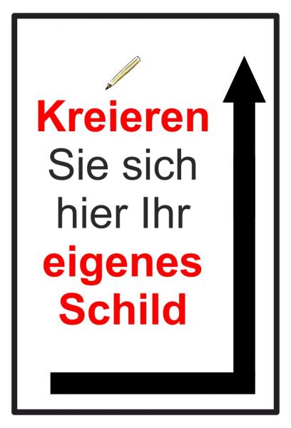 Schild selbst gestalten | Hochformat | Eckpfeil rechts