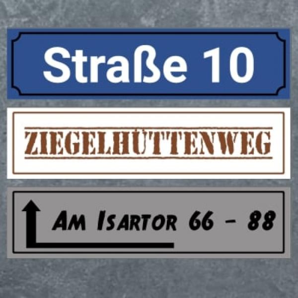 Straßenschild Vorschlag 3 - 60 x 15cm